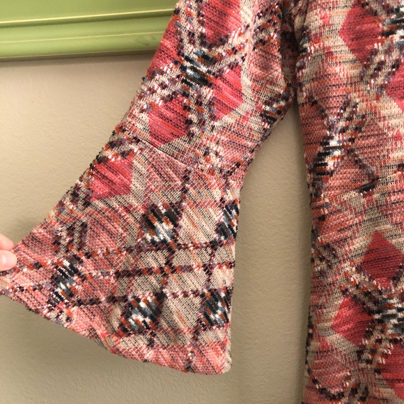 Anthro Maeve Pink Erina Bell Sleeve Dress - Picture 4 of 9